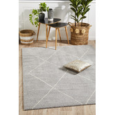 Network Rugs Silver Grey &amp; Ivory Soft Moroccan-Style Rug