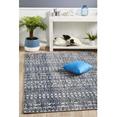 Network Rugs Charcoal, Navy &amp; Natural Distressed Exotic Rug