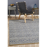 Network Rugs Blue & Linen Hand-Woven Modern Tribal Rug | Temple & Webster