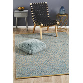 Network Rugs Sky Blue Hand-Woven Modern Tribal Rug