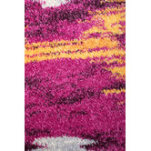 Network Rugs Lal Aubergine &amp; Yellow Power Loomed Modern Rug