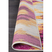 Network Rugs Lal Aubergine &amp; Yellow Power Loomed Modern Rug