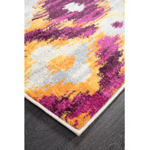 Network Rugs Lal Aubergine &amp; Yellow Power Loomed Modern Rug