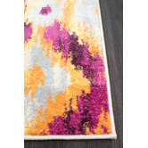 Network Rugs Lal Aubergine &amp; Yellow Power Loomed Modern Rug