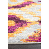 Network Rugs Lal Aubergine &amp; Yellow Power Loomed Modern Rug