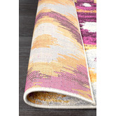 Network Rugs Lal Aubergine &amp; Yellow Power Loomed Modern Rug