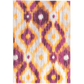 Network Rugs Lal Aubergine &amp; Yellow Power Loomed Modern Rug