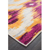 Network Rugs Lal Aubergine &amp; Yellow Power Loomed Modern Rug