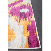 Network Rugs Lal Aubergine &amp; Yellow Power Loomed Modern Rug