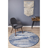 Network Rugs Arjan Navy Power Loomed Modern Round Rug