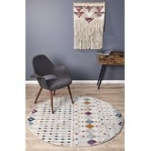 Network Rugs Anzali Colourful Power Loomed Modern Round Rug