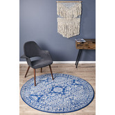Network Rugs Oxus Navy Power Loomed Modern Round Rug