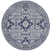 Network Rugs Oxus Navy Power Loomed Modern Round Rug