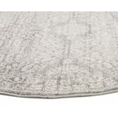 Network Rugs Oxus Silver &amp; Grey Power Loomed Modern Round Rug
