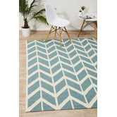 Network Rugs Chevron Flat Weave Rug Blue