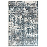 Network Rugs White and Blue Power Loomed Rug