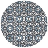 Network Rugs Blue Florale Hand Braided Cotton Rug