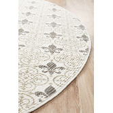 Network Rugs Silver Fleur de Lys Hand Braided Cotton Rug