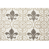 Network Rugs Silver Fleur de Lys Hand Braided Cotton Rug