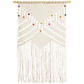 Network Rugs Scandi Rainbow Beaded Fringed Wall Hanging