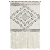 Network Rugs White Scandi Flatwoven Fringed Wall Hanging