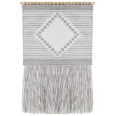 Network Rugs Dove Scandi Flatwoven Fringed Wall Hanging