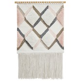 Network Rugs Pink Scandi Textured Fringed Wall Hanging