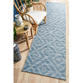 Network Rugs Blue &amp; Natural Diamonds Flat-Woven Indoor/Outdoor Rug