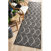 Network Rugs Black &amp; Natural Trellis Flat-Woven Indoor/Outdoor Rug
