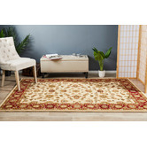 Network Rugs Classic Ivory with Red Border Traditional Rug