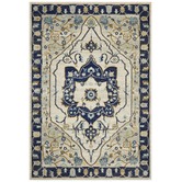 Network Rugs Navy &amp; Ivory Tulip Vintage Look Rug