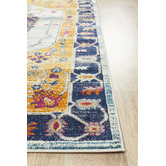 Network Rugs Rust &amp; Navy Tulip Vintage Look Rug