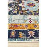 Network Rugs Rust &amp; Navy Tulip Vintage Look Rug