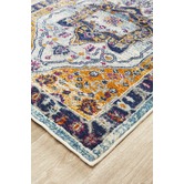 Network Rugs Rust &amp; Navy Tulip Vintage Look Rug