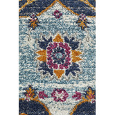 Network Rugs Rust &amp; Navy Tulip Vintage Look Round Rug