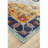 Network Rugs Rust &amp; Navy Tulip Vintage Look Rug
