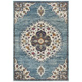 Network Rugs Blue Medallion Vintage Look Rug