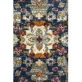 Network Rugs Blue Medallion Vintage Look Rug