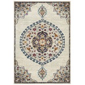Network Rugs Ivory Medallion Vintage Look Rug