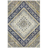 Network Rugs Navy &amp; Ivory Diamond Vintage Look Rug