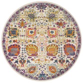 Network Rugs Multi-coloured Spring Vintage Look Round Rug