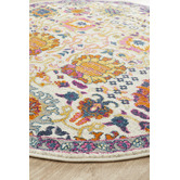 Network Rugs Multi-coloured Spring Vintage Look Round Rug