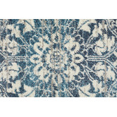 Network Rugs Sky Blue Florette Vintage Look Round Rug
