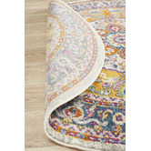 Network Rugs Multi-coloured Rust Florette Vintage Look Round Rug