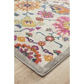 Network Rugs Multi-coloured Wildflower Vintage Look Round Rug