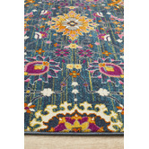 Network Rugs Blue Floral Field Vintage-Look Rug