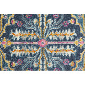 Network Rugs Navy Wreath Vintage Look Runner