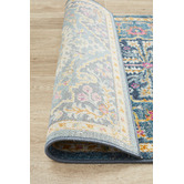 Network Rugs Navy Wreath Vintage Look Runner