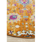 Network Rugs Rust Floral Field Vintage Look Round Rug
