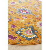 Network Rugs Rust Floral Field Vintage Look Round Rug